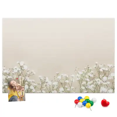 Printed Cork Memo Board Blooming flowers