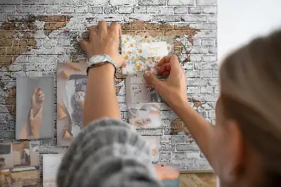 Printed Cork Board World Map Brick Design