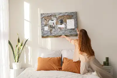 Printed Cork Board World Map Brick Design