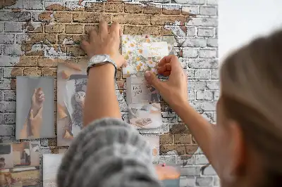 Printed Cork Board World Map Brick Design