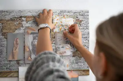 Printed Cork Board World Map Brick Design