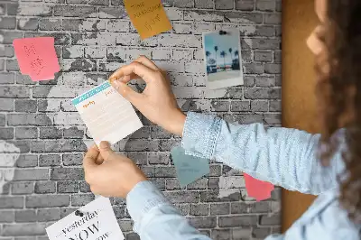 Printed World Map on Bricks Cork Memo Board
