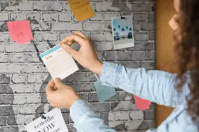 Printed World Map on Bricks Cork Memo Board