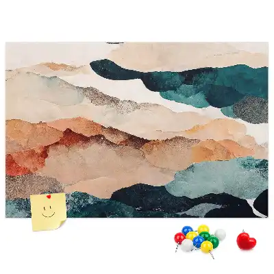 Printed Cork Memo Board Landscape abstraction