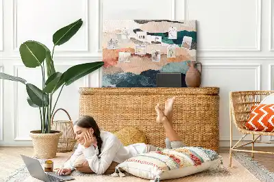 Printed Cork Memo Board Landscape abstraction