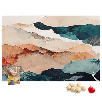 Printed Cork Memo Board Landscape abstraction