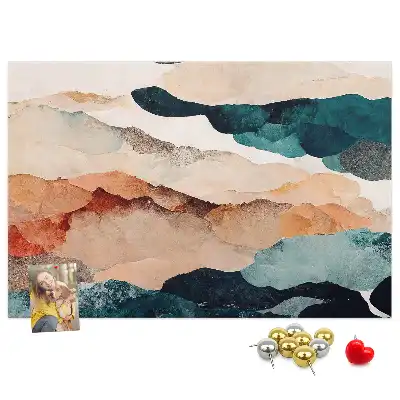 Printed Cork Memo Board Landscape abstraction