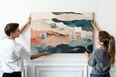 Printed Cork Memo Board Landscape abstraction
