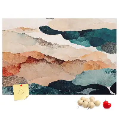 Printed Cork Memo Board Landscape abstraction