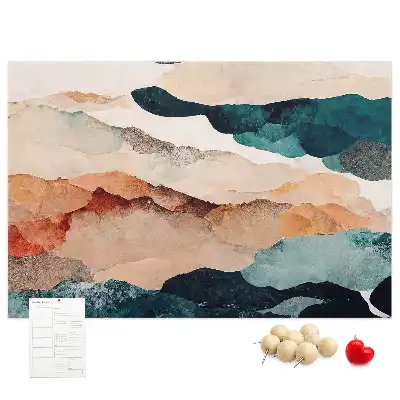 Printed Cork Memo Board Landscape abstraction