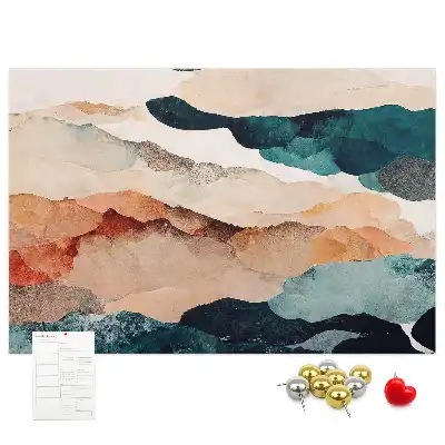 Printed Cork Memo Board Landscape abstraction