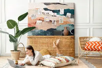 Printed Cork Memo Board Landscape abstraction