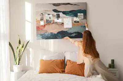 Printed Cork Memo Board Landscape abstraction