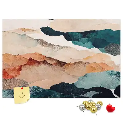 Printed Cork Memo Board Landscape abstraction
