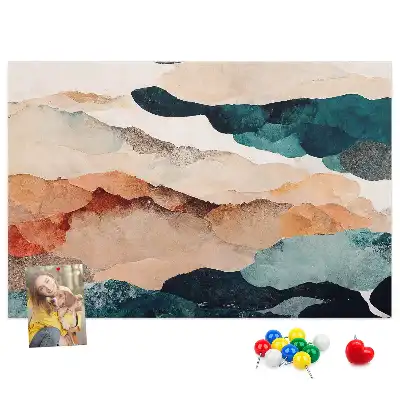 Printed Cork Memo Board Landscape abstraction