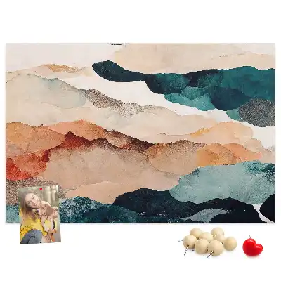 Printed Cork Memo Board Landscape abstraction