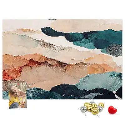 Printed Cork Memo Board Landscape abstraction