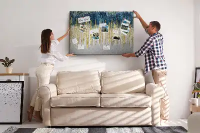 Printed decorative pattern cork memo board