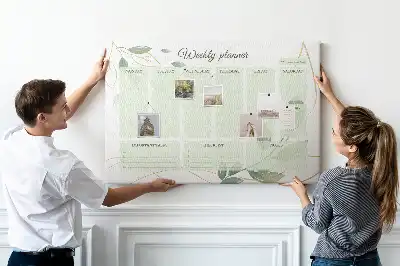 Cork memo board Leafy weekly planner