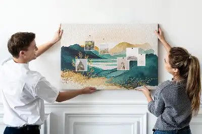 Printed Cork Board Mountain landscape