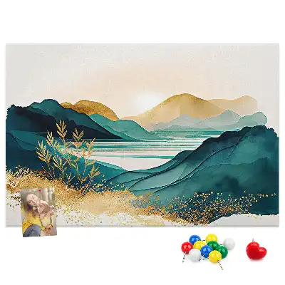 Printed Cork Board Mountain landscape