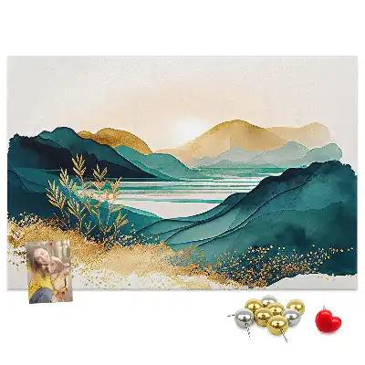 Printed Cork Board Mountain landscape