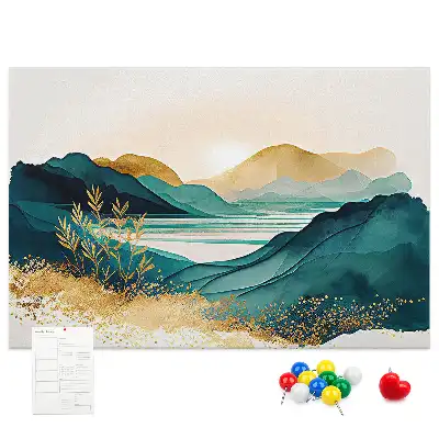 Printed Cork Board Mountain landscape