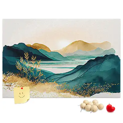 Printed Cork Board Mountain landscape