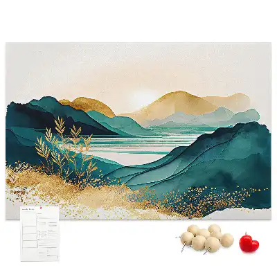 Printed Cork Board Mountain landscape