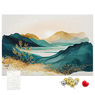 Printed Cork Board Mountain landscape