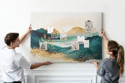 Printed Cork Board Mountain landscape