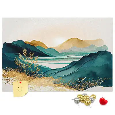 Printed Cork Board Mountain landscape