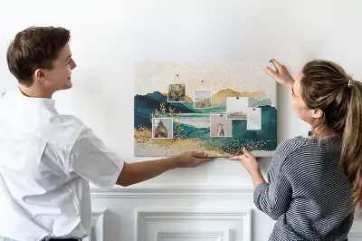 Printed Cork Board Mountain landscape