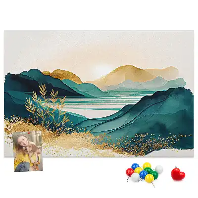 Printed Cork Board Mountain landscape