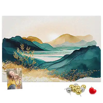 Printed Cork Board Mountain landscape