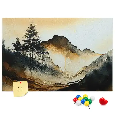 Printed Cork Memo Board Abstract landscape