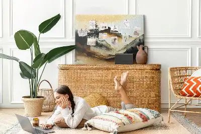 Abstract Landscape Printed Cork Memo Board