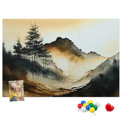 Printed Cork Memo Board Abstract landscape