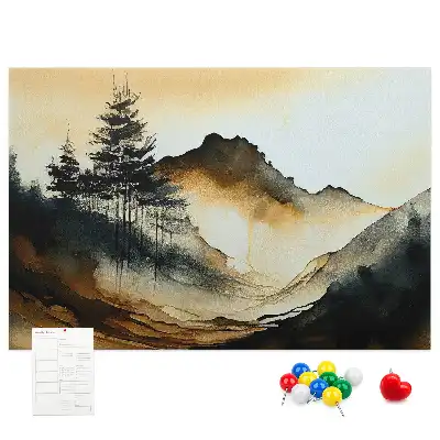 Printed Cork Memo Board Abstract landscape