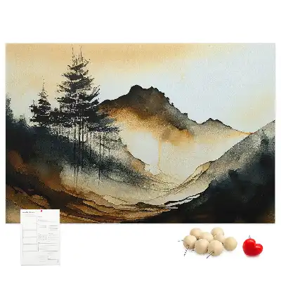Printed Cork Memo Board Abstract landscape