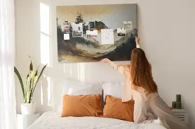 Printed Cork Memo Board Abstract landscape