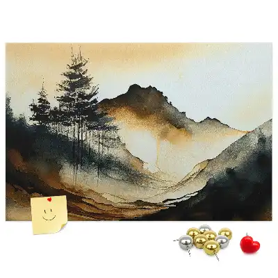 Printed Cork Memo Board Abstract landscape