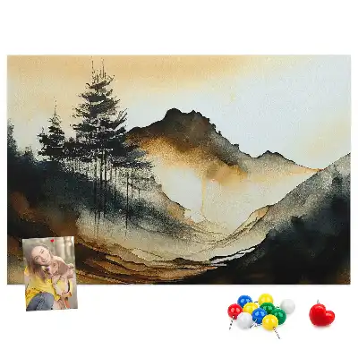 Printed Cork Memo Board Abstract landscape