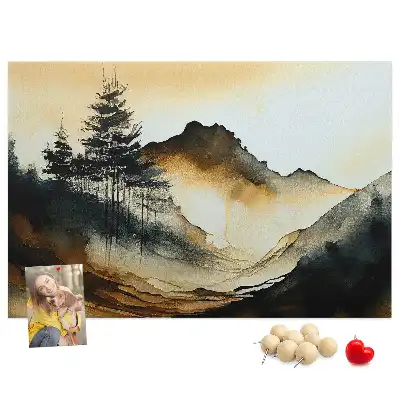 Printed Cork Memo Board Abstract landscape