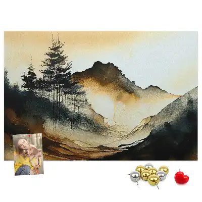 Printed Cork Memo Board Abstract landscape