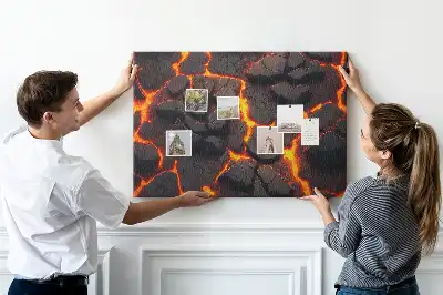 Cork memo board Volcanic lava