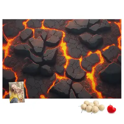 Volcanic lava cork memo board