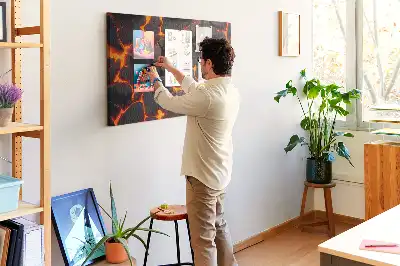 Cork memo board Volcanic lava
