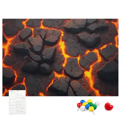 Cork memo board Volcanic lava