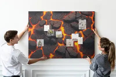 Cork memo board Volcanic lava